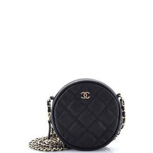 Chanel Round Clutch With Chain Quilted #202064C24B